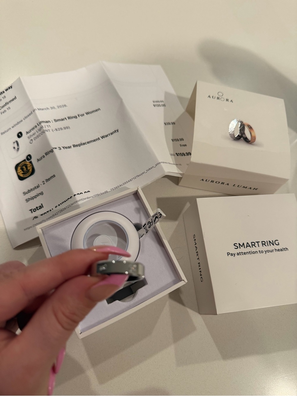 Aurora Smart Ring in Gray - Sleek Health & Activity Ring